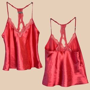 Luxurious Red Satin Lace Chemise